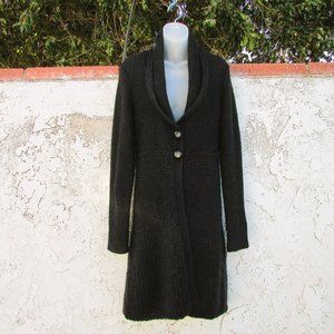 Studio M black long sweater coatdigan M